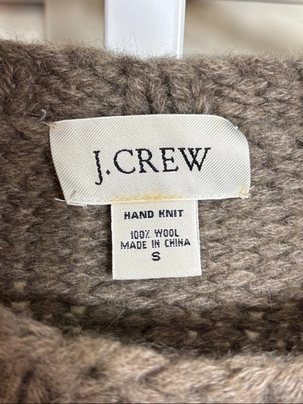 J. Crew Men's Vintage Colorblock Crewneck Sweater Taupe, Green & Cream Small